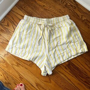 Universal Thread High Waist Yellow and White Striped Shorts